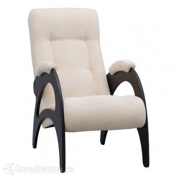 Кресло для отдыха Неаполь Модель 9 без лозы (Венге-эмаль/Ткань Ваниль Verona Vanilla) в Бурмистрово - burmistrovo.mebel54.com | фото