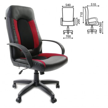 Кресло офисное BRABIX Strike EX-525 (черно-красный) в Бурмистрово - burmistrovo.mebel54.com | фото