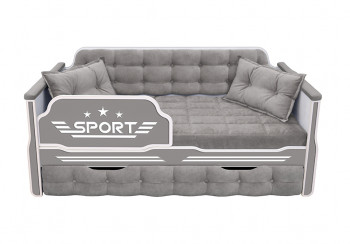 Кровать 170 серии Спорт 1 ящик 45 Серый (подушки) в Бурмистрово - burmistrovo.mebel54.com | фото