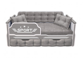 Кровать 170 серии Спорт 2 ящика 45 Серый (подушки) в Бурмистрово - burmistrovo.mebel54.com | фото