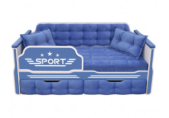 Кровать 170 серии Спорт 2 ящика 85 Синий (подушки) в Бурмистрово - burmistrovo.mebel54.com | фото