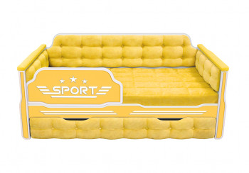 Кровать 190 серии Спорт 1 ящик 74 Жёлтый (мягкие боковые накладки) в Бурмистрово - burmistrovo.mebel54.com | фото