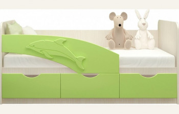 Кровать детская 1,8м Дельфин (Салатовый металлик) в Бурмистрово - burmistrovo.mebel54.com | фото