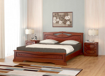 Кровать Карина-7 из массива сосны 1400*2000 Орех в Бурмистрово - burmistrovo.mebel54.com | фото