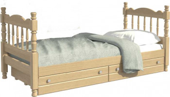 Кровать одинарная Аленка из массива сосны 800*1890 Сосна в Бурмистрово - burmistrovo.mebel54.com | фото