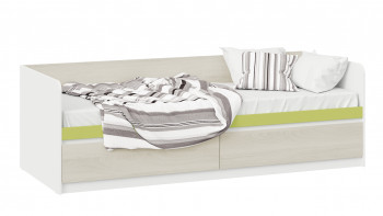 Кровать «Сканди» с 2 ящиками Дуб Гарден/Белый/Зеленый в Бурмистрово - burmistrovo.mebel54.com | фото