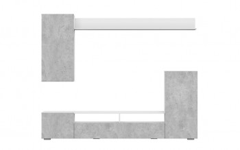 Мебель для гостиной МГС 4 (Белый/Цемент светлый) в Бурмистрово - burmistrovo.mebel54.com | фото