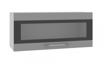Норд ШВГС 800 Шкаф верхний горизонтальный со стеклом (Софт черный/корпус Белый) в Бурмистрово - burmistrovo.mebel54.com | фото