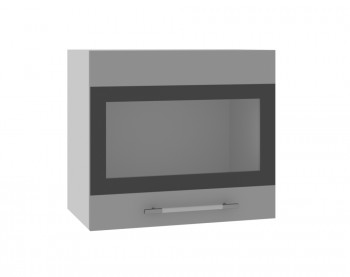 Ройс ВПГСФ 500 Шкаф верхний горизонтальный со стеклом с фотопечатью высокий (Графит софт/корпус Серый) в Бурмистрово - burmistrovo.mebel54.com | фото