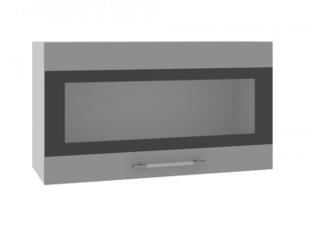 Ройс ВПГСФ 800 Шкаф верхний горизонтальный со стеклом с фотопечатью высокий (Графит софт/корпус Серый) в Бурмистрово - burmistrovo.mebel54.com | фото