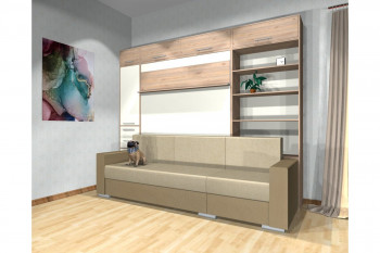 Шкаф-кровать с диваном Каролина в Бурмистрово - burmistrovo.mebel54.com | фото