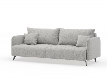Валериан диван трёхместный прямой Светло-серый, ткань RICO FLEX 108 в Бурмистрово - burmistrovo.mebel54.com | фото
